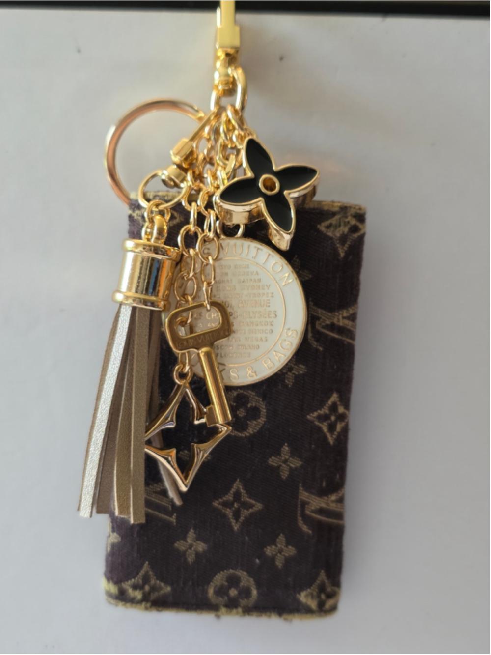Authentic Louis Vuitton Mini Lin 4 Key Holder | Custom Bag Charm